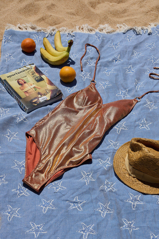 Maillot une pièce scintillant dos nu