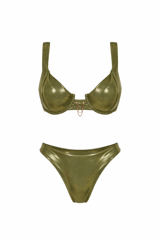 Maillots de bain avec matière brillant à coque