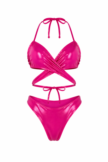 Bikini coque matière brillante
