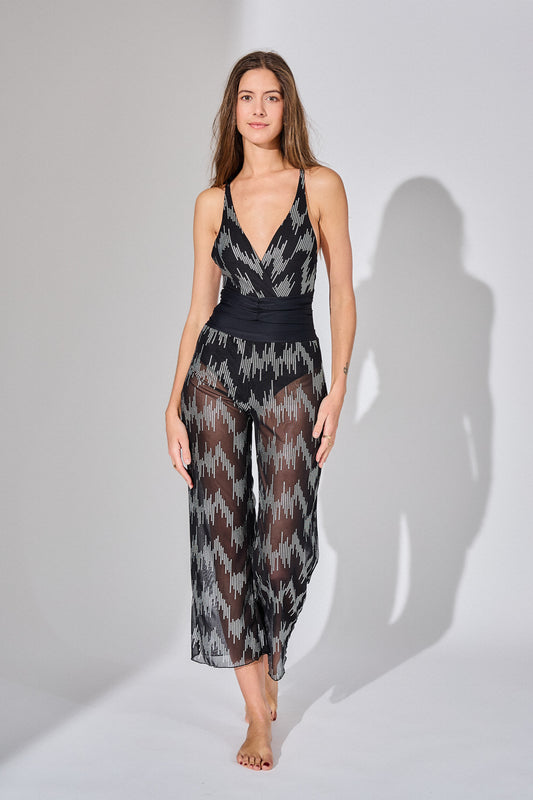 Maillot une pièce pantalon assorti