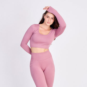 HAUT CROP MANCHES LONGUES - SCULPT