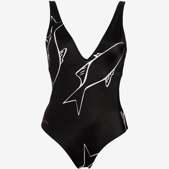 NEW YORK - Maillot une pièce noir motif poissons - AulalaXLorieux