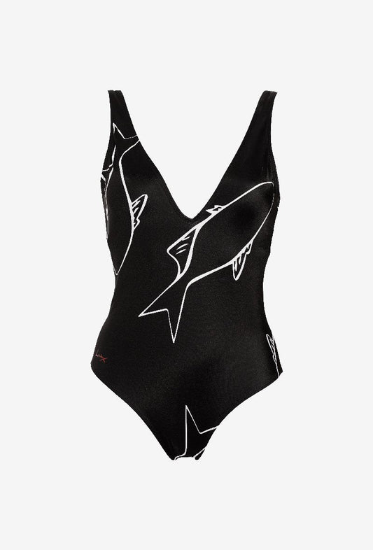 NEW YORK - Maillot une pièce noir motif poissons - AulalaXLorieux