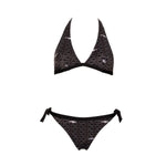 MIAMI - Bikini Triangle Noir Motif Poissons Blanc - AULALA X LORIEUX