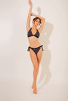 MIAMI - Bikini Triangle Noir Motif Poissons Blanc - AULALA X LORIEUX