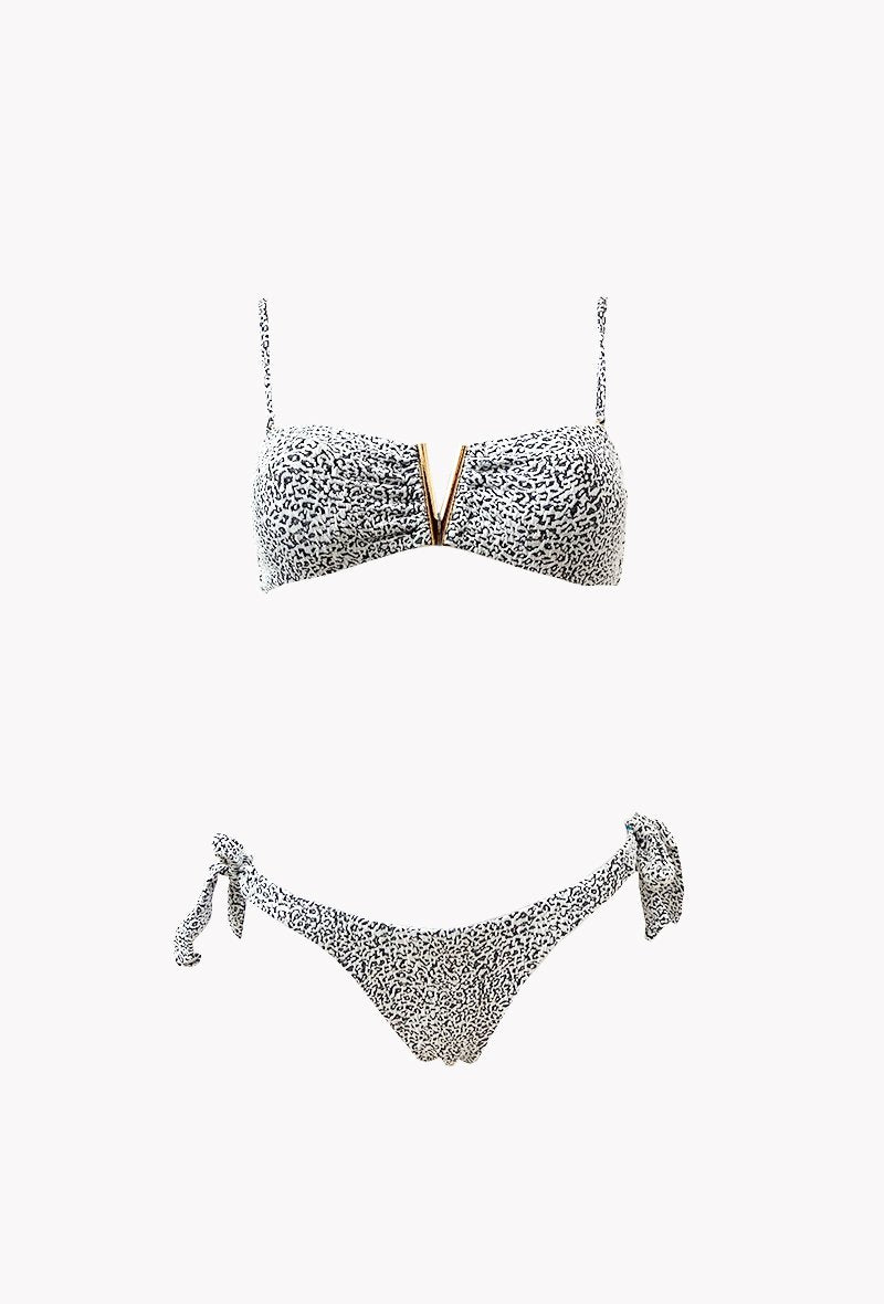 Bikini bandeau léopard décolleté V Animal Kingdom - Savanna - Aulala Paris