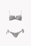 Bikini bandeau léopard décolleté V Animal Kingdom - Savanna - Aulala Paris