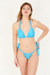 Bikini triangle à bijoux dorés