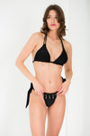Bikini triangle à bijoux dorés