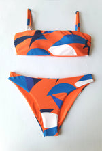 Maillot de bain bandeau à motifs multicolores