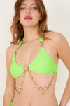 Bikini triangle à anneaux et bijoux