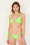 Bikini triangle à anneaux et bijoux
