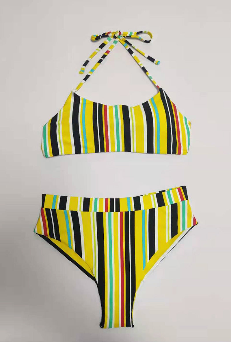 Maillot de bain bandeau 2 pièces - rayures de couleur