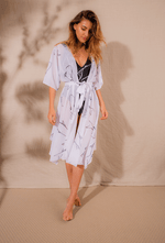 AULALA X LORIEUX - MONACO Kimono fluide motifs poissons