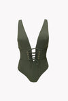 French chic - Stylist Maillot 1 Pièce décolleté plongeant à lacets
