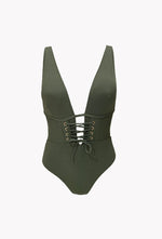 French chic - Stylist Maillot 1 Pièce décolleté plongeant à lacets