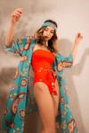AULALA X MOON - TOURNESOL Kimono fluide à motifs