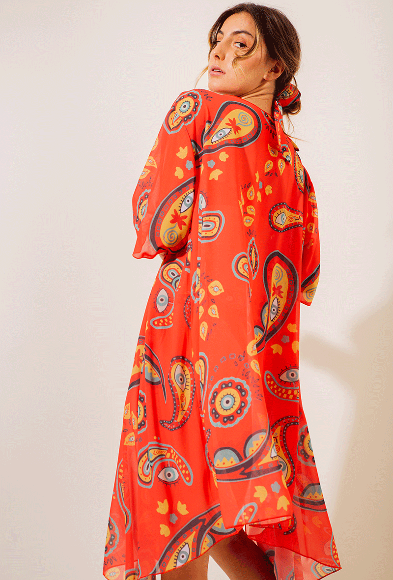 AULALA X MOON - TOURNESOL Kimono fluide à motifs
