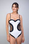 Maillot 1 pièce Black and White - Body Waves - Aulala Paris
