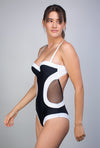 Maillot 1 pièce Black and White - Body Waves - Aulala Paris