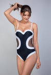 Maillot 1 pièce Black and White - Body Waves - Aulala Paris