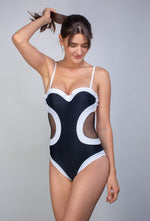Maillot 1 pièce Black and White - Body Waves - Aulala Paris