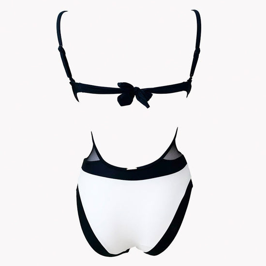 Maillot 1 pièce Black and White - Body Waves - Aulala Paris