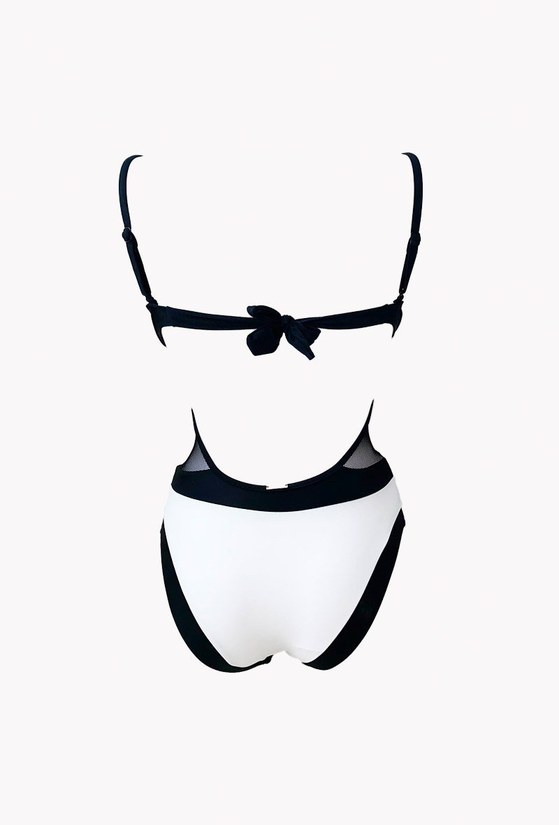 Maillot 1 pièce Black and White - Body Waves - Aulala Paris