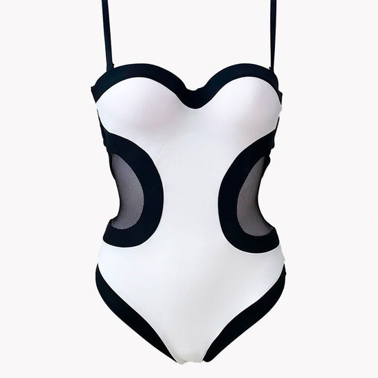Maillot 1 pièce Black and White - Body Waves - Aulala Paris