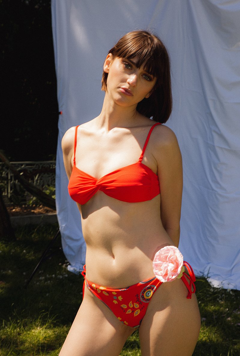 AULALA X MOON - MARGUERITE Bikini bandeau torsadé